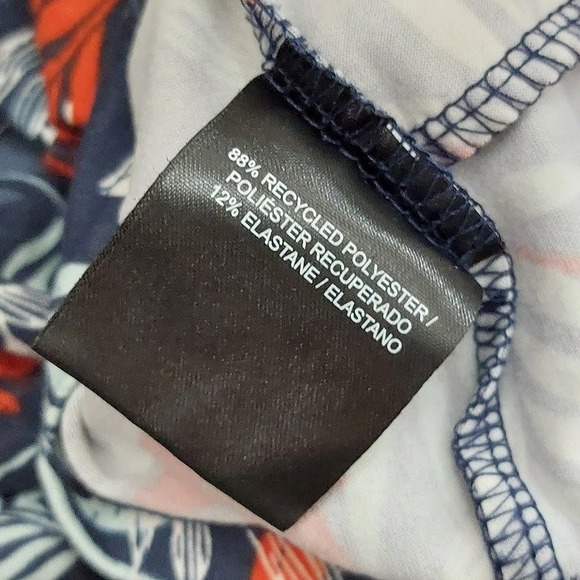 Hang Ten Sun Shirt Women's Medium Tropical Leaf UPF 50+ Blue Orange Long Sleeve - Picture 7 of 8